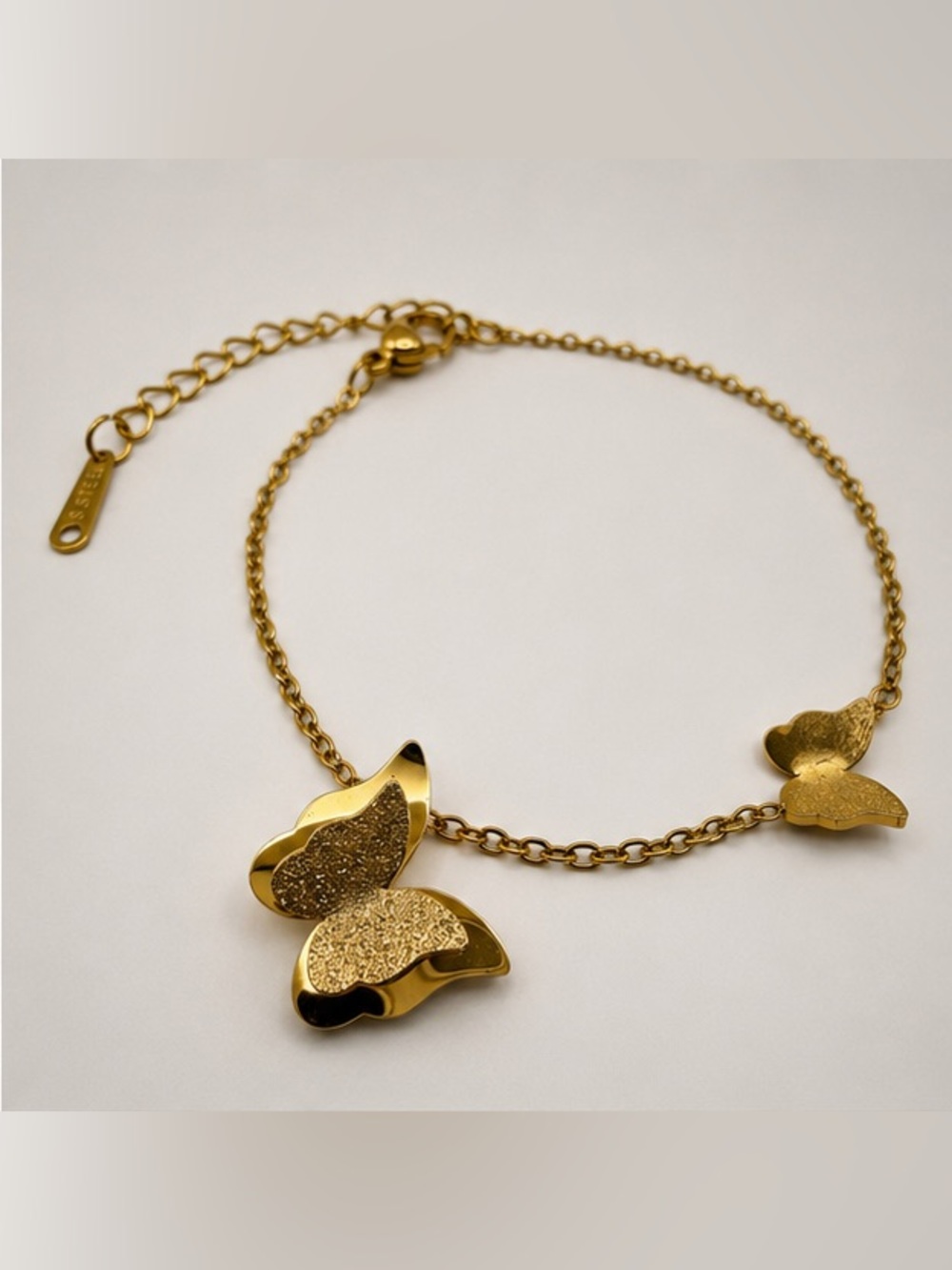Gold Butterfly Charm Bracelet Adjustable Dainty Statement Jewelry